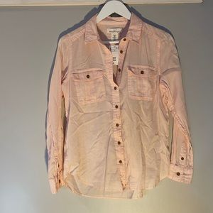 NWT H&M size 8 lightweight pink button down top